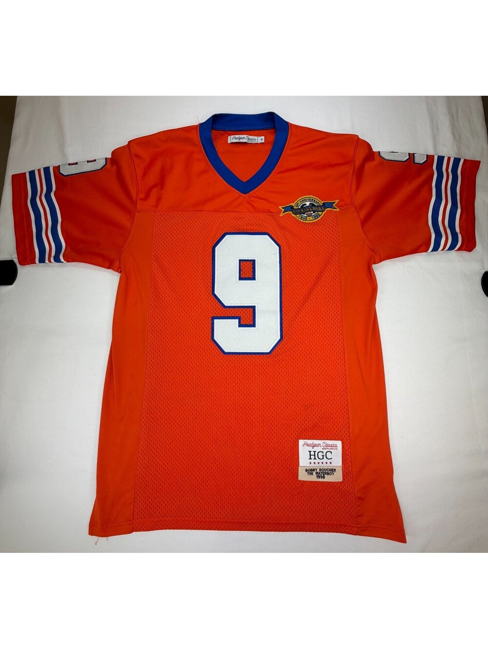 Headgear Classics Men's Jersey Bobby Boucher Waterboy 9 Football Size M Orange